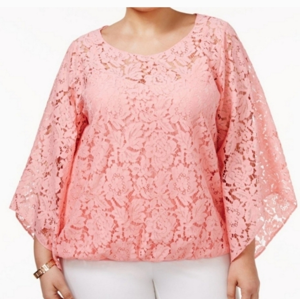 ALFANI Lace Bubble Top/  XL.